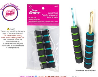 Cushion Grips for your Crochet Hook. 2/pack Susan Bates soft crochet hook covers. (Get 1 pack or a 3 pack/Box) #14607