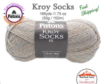 SEASHELL COLORS - Patons Kroy Socks FX Yarn is 1.75oz | 166yds Super Fine Weight (1) Sock Yarn. A Blend of 75/25% Wool/Nylon (50g | 152m)