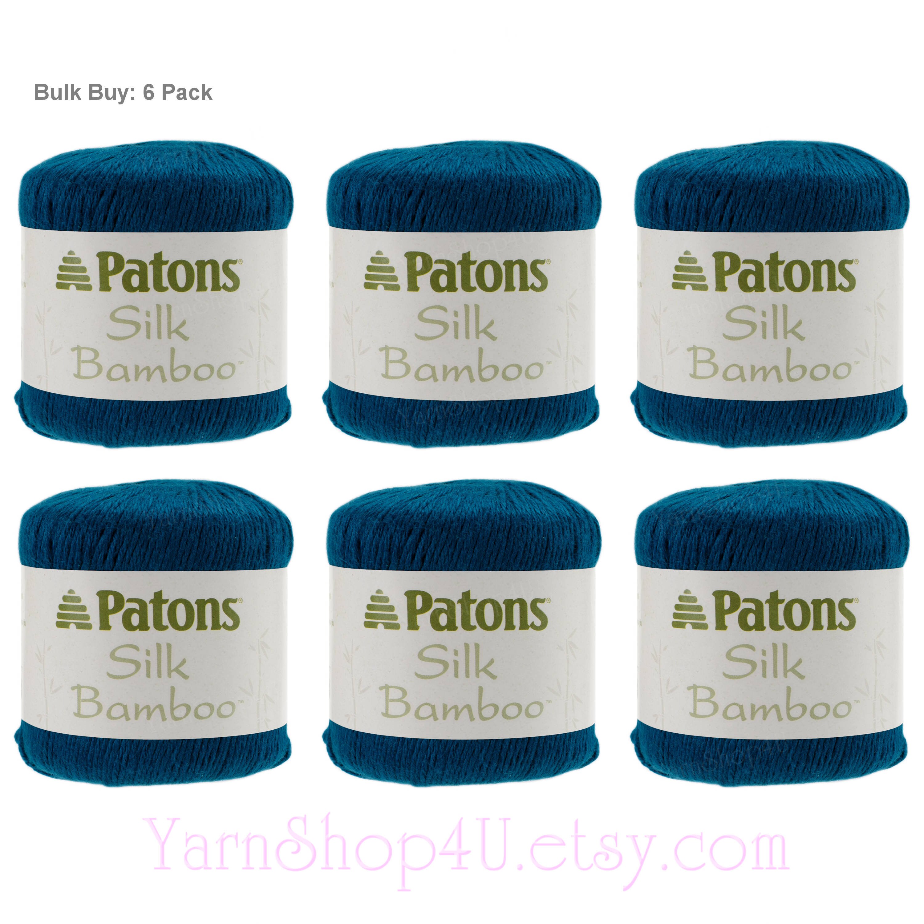 SAPPHIRE Bulk Buy! 6 Pack Silk Bamboo Yarn by Patons. A DK
