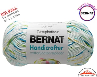 SUMMER PRINTS - 12oz | 573 yards! Bernat Handicrafter Big Ball 100% Cotton Yarn. Item 16203434063