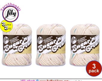 POTPOURRI 3 Pack! Super Size 3oz | 143yds. 100% Cotton yarn. Lily Sugar N Cream. (3 ounces | 143 yards). Color #19178. 3 skein Bulk Buy!