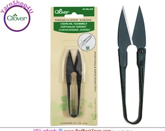 Clover Thread Clipper "Kuroha". Carbon steel blade for long lasting quality and performance. Black thread snips. Art No 415