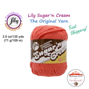 TANGERINE - 2.5oz | 120yd The Original Lily Sugar N Cream 100% Cotton Yarn (2.5 ounce / 120 yards)