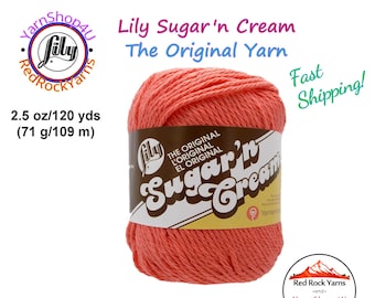 TANGERINE - 2.5oz | 120yd The Original Lily Sugar N Cream 100% Cotton Yarn (2.5 ounce / 120 yards)