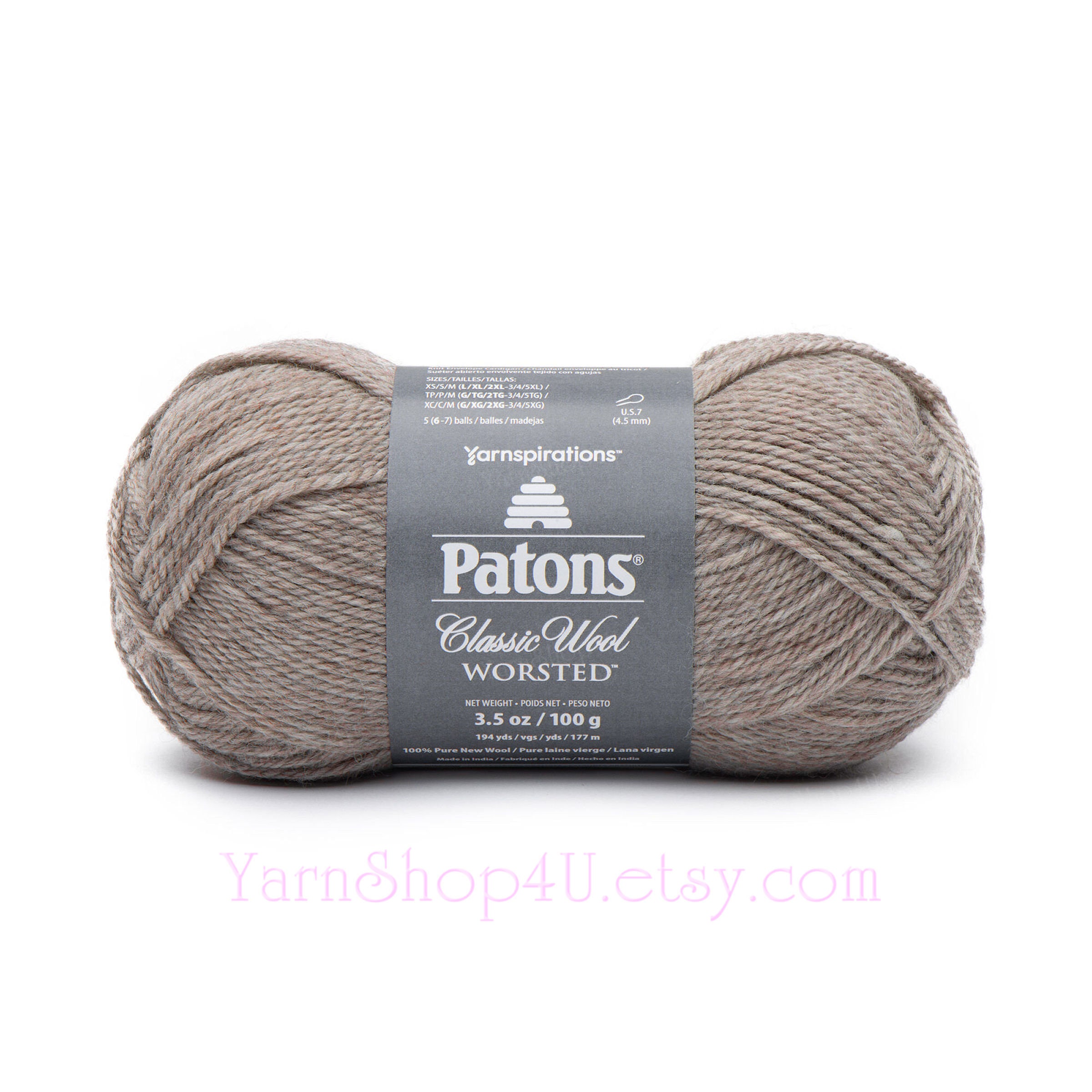NATURAL MIX Worsted Weight Patons Classic Wool Medium Weight (4). 100