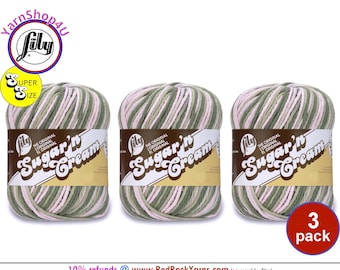 PINK CAMO 3 Pack! Super Size 3oz | 143yds. 100% Cotton yarn. Lily Sugar N Cream. (3 ounces | 143 yards). Color #19920. 3 skein Bulk Buy!