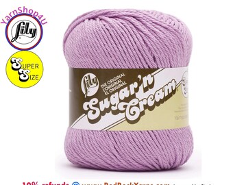 ORCHID - Super Size 4oz | 190yds. 100% Cotton yarn. Original Lily Sugar N Cream. Solid Cotton Yarn (4 ounces | 190 yards)  Item 10201818817