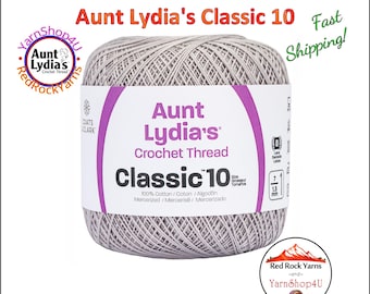 SILVER - Aunt Lydia's Classic 10 Crochet Thread. 350yds. Item #154-0435