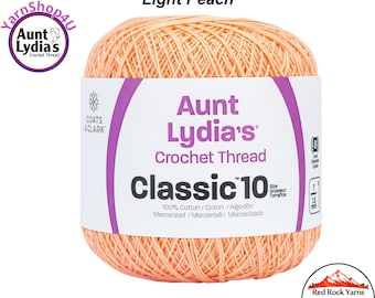 LIGHT PEACH - Aunt Lydia's Classic 10 Crochet Thread. 350yds. Item #154-0424