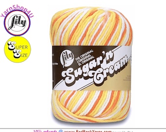 CREAMSICLE Super Size 3oz | 143yds. 100% Cotton yarn. Original Lily Sugar N Cream (3 ounces | 143 yards). Color #19605