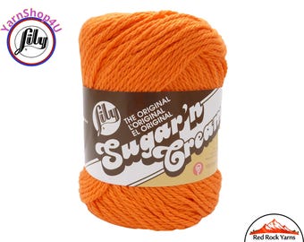 HOT ORANGE - 2.5oz | 120yd The Original Lily Sugar N Cream 100% Cotton Yarn (2.5 ounce / 120 yards)