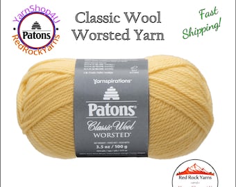 SOFT SUNSHINE - Patons Classic Wool Worsted Yarn Medium Weight (4). 100% wool yarn. 3.5oz | 194 yards (100g | 177m)