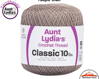 TAUPE CLAIR - Aunt Lydia's Classic 10 Crochet Thread. 350yds. Color #8550