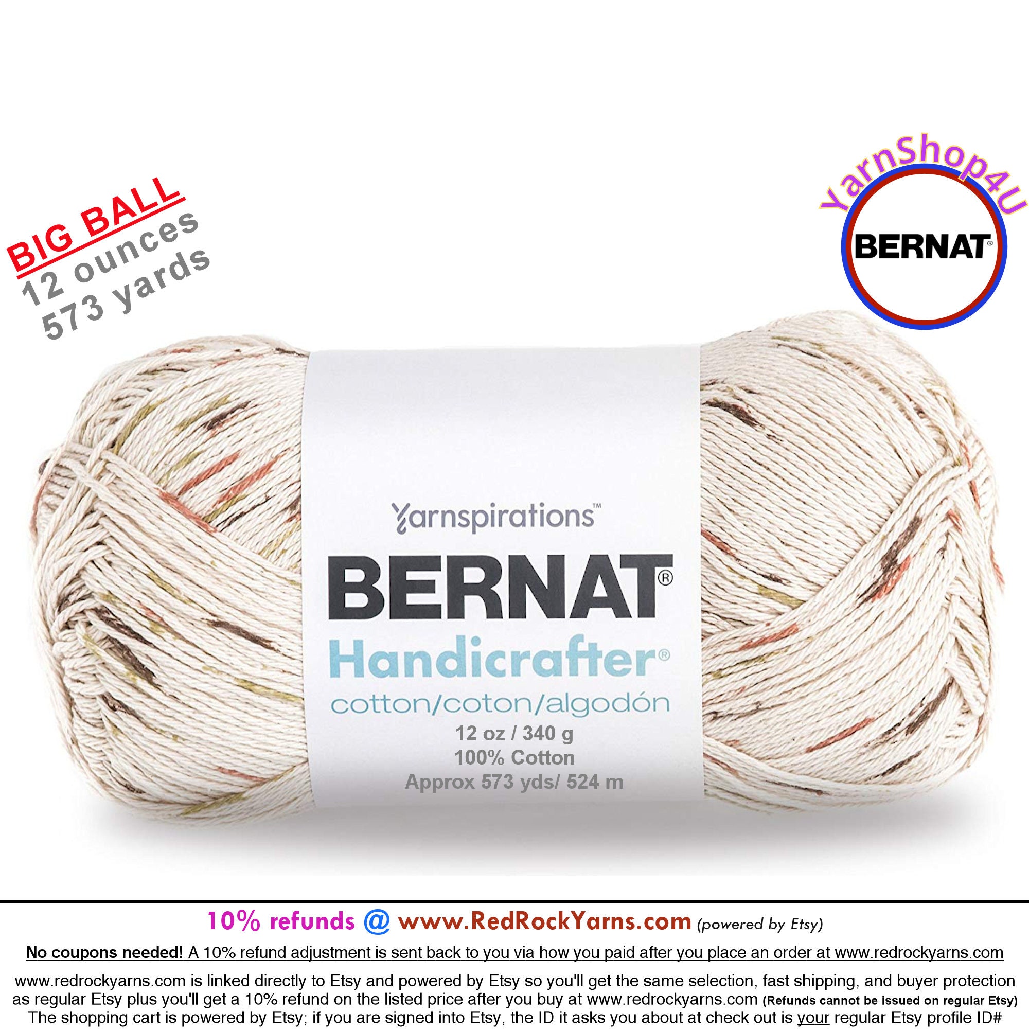 Bernat Handicrafter Cotton Ombres Yarn - Sonoma Print