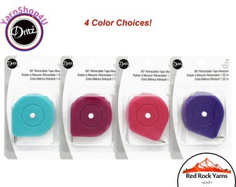 Dritz 60" Retractable Tape Measure (several colors to choose) Marked in inches and Millimeters #943