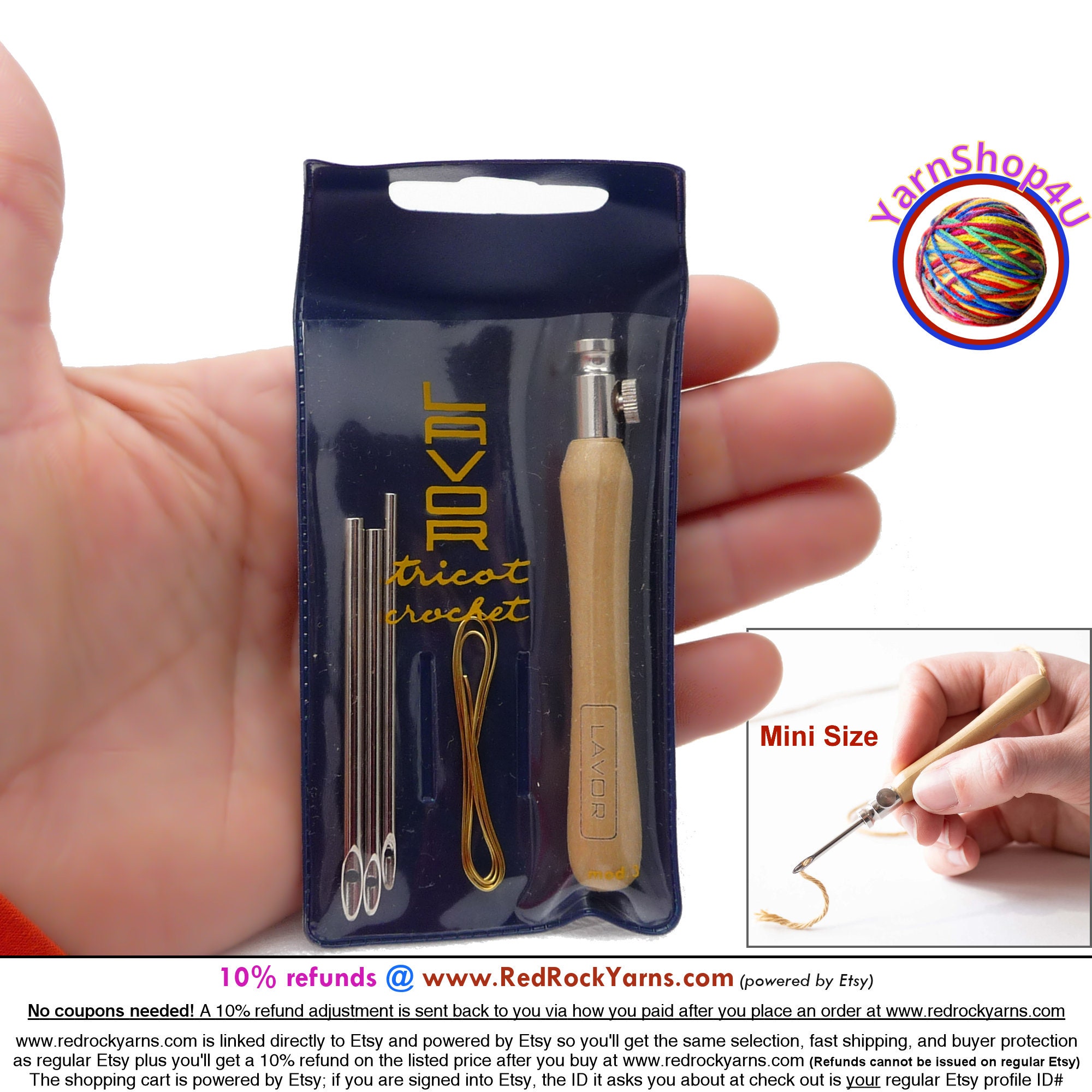 Lavor Punch Needle Set for Floss Punch Embroidery. Includes one 3 handle, 3 Needles in diameters