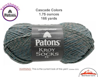 CASCADE COLORS - Patons Kroy Socks FX Yarn is 1.75oz | 166yds Super Fine Weight (1) Sock Yarn. A Blend of 75/25% Wool/Nylon (50g | 152m)