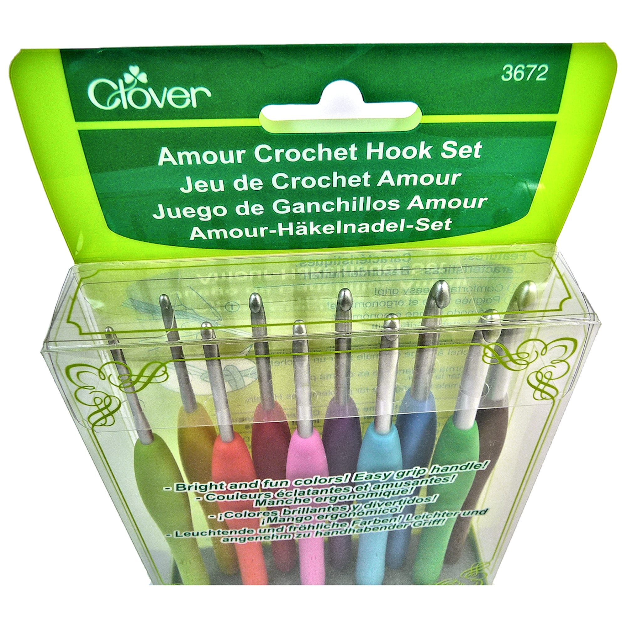 10pc Set Clover Amour Crochet Hook Set. Genuine Clover Product Aluminum  Head Clover Crochet Hook Set W Comfort Grip Handles. Clover 3672 -   Israel