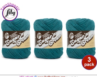 TEAL 3 Pack! 2.5oz | 120yd The Original Lily Sugar N Cream 100% Cotton Yarn. 3 Skeins Bulk Buy!