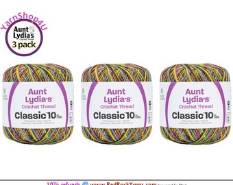 BLACKLIGHT 3 pack! Aunt Lydia's Classic 10 Crochet Thread. 350yds. Item #154-9933