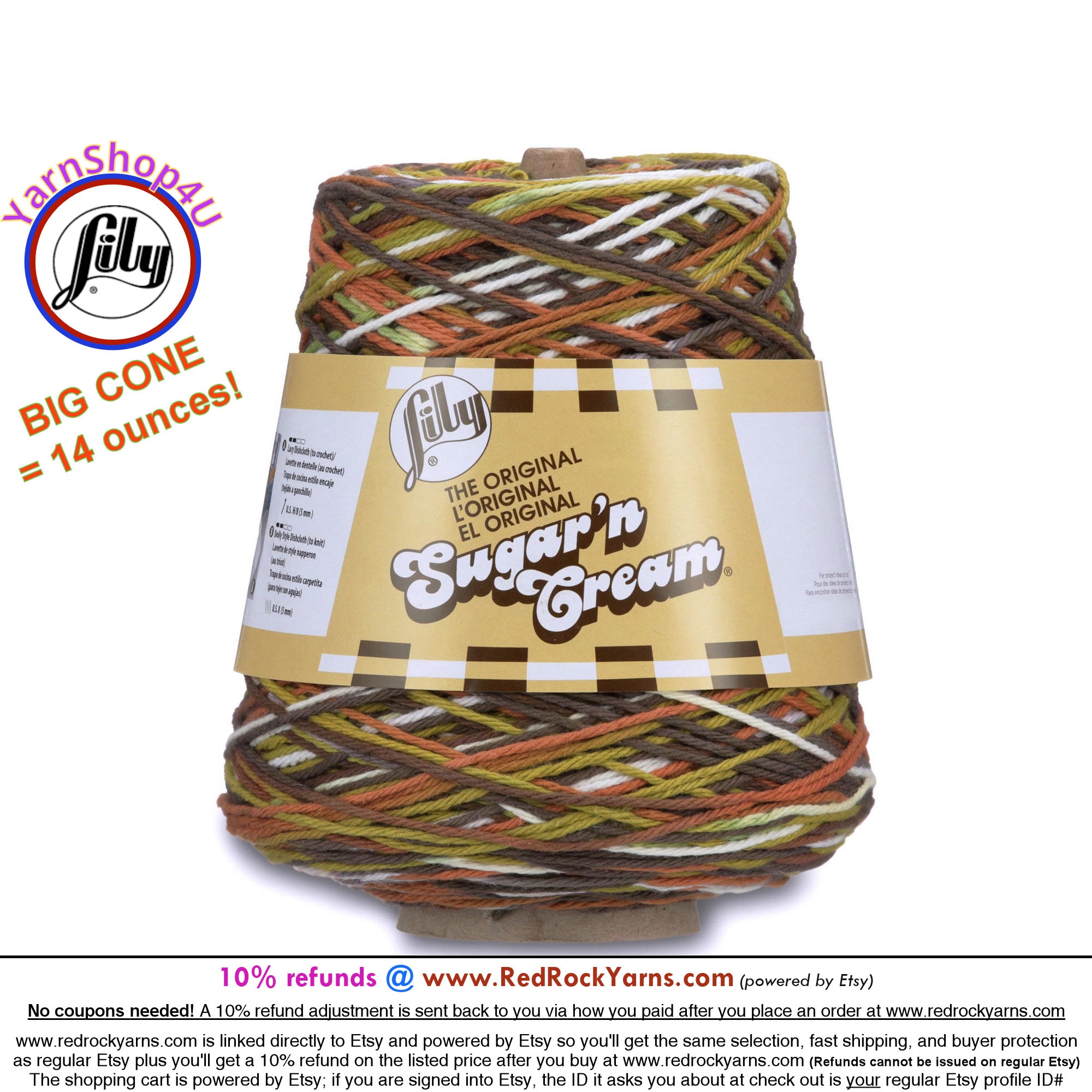 Lily Sugar 'N Cream The Original Solid Yarn, 2.5oz, Medium 4 Gauge, 100%  Cotton - Wine - Machine Wash & Dry