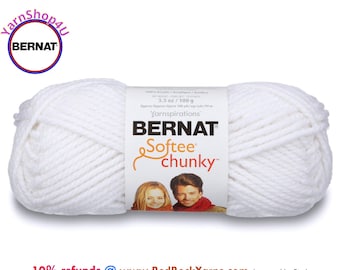 WHITE Bernat Softee Chunky Yarn Super Bulky Yarn. 3.5oz | 108yds | 100% Acrylic Yarn. Item 16112828005