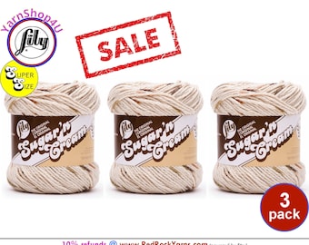 CLEARANCE SALE! SONOMA 3 Pack! Super Size 3oz | 143yds. Lily Sugar N Cream 100% Cotton yarn. (3 ounces | 143 yards). Color #19512. 3 skeins!