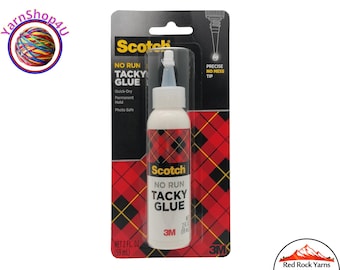 Scotch Tacky Glue. Quick Dry. No Run. Permanent. Photo Safe. Clear. Acid Free. Bonds to paper in less than a minute. 2 oz squeeze bottle