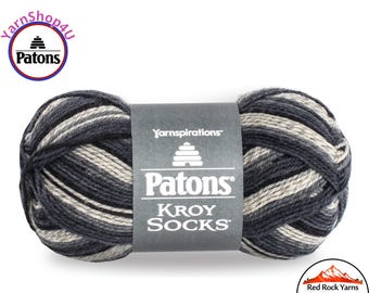 ECLIPSE STRIPES - Patons Kroy Socks Yarn is 1.75oz | 166yds Super Fine Weight (1) Sock Yarn. A Blend of 75/25% Wool/Nylon (50g | 152m)