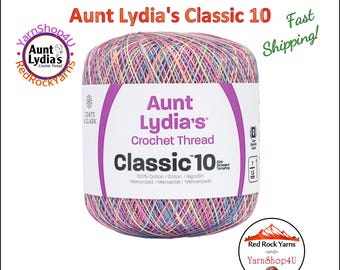 PASTELS VARIEGATED - Aunt Lydia's Classic 10 Crochet Thread. 300yds. Item #154-0465