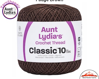 FUDGE BROWN - Aunt Lydia's Classic 10 Crochet Thread. 350yds. Item #154-0131