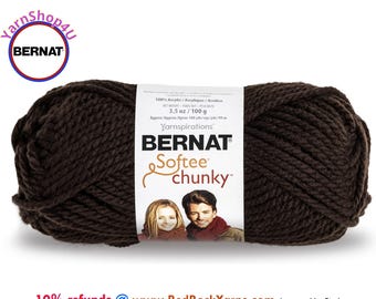 DARK TAUPE Bernat Softee Chunky Yarn Super Bulky Yarn. 3.5oz | 108yds | 100% Acrylic Yarn. Item 16112828013