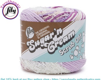 PRETTY PURPLE Lily Scrub Off - 2.6oz | 106yds of Lily Sugar'n Cream 100% Textured Cotton Yarn