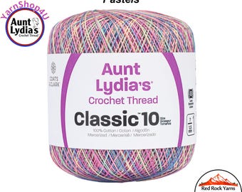 PASTELS VARIEGATED - Aunt Lydia's Classic 10 Crochet Thread. 300yds. Item #154-0465