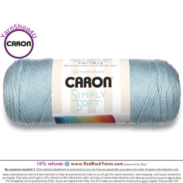 LIGHT COUNTRY BLUE - Caron Simply Soft 6oz / 315yds (170g / 288m) 100% Acrylic yarn. Item H970039709