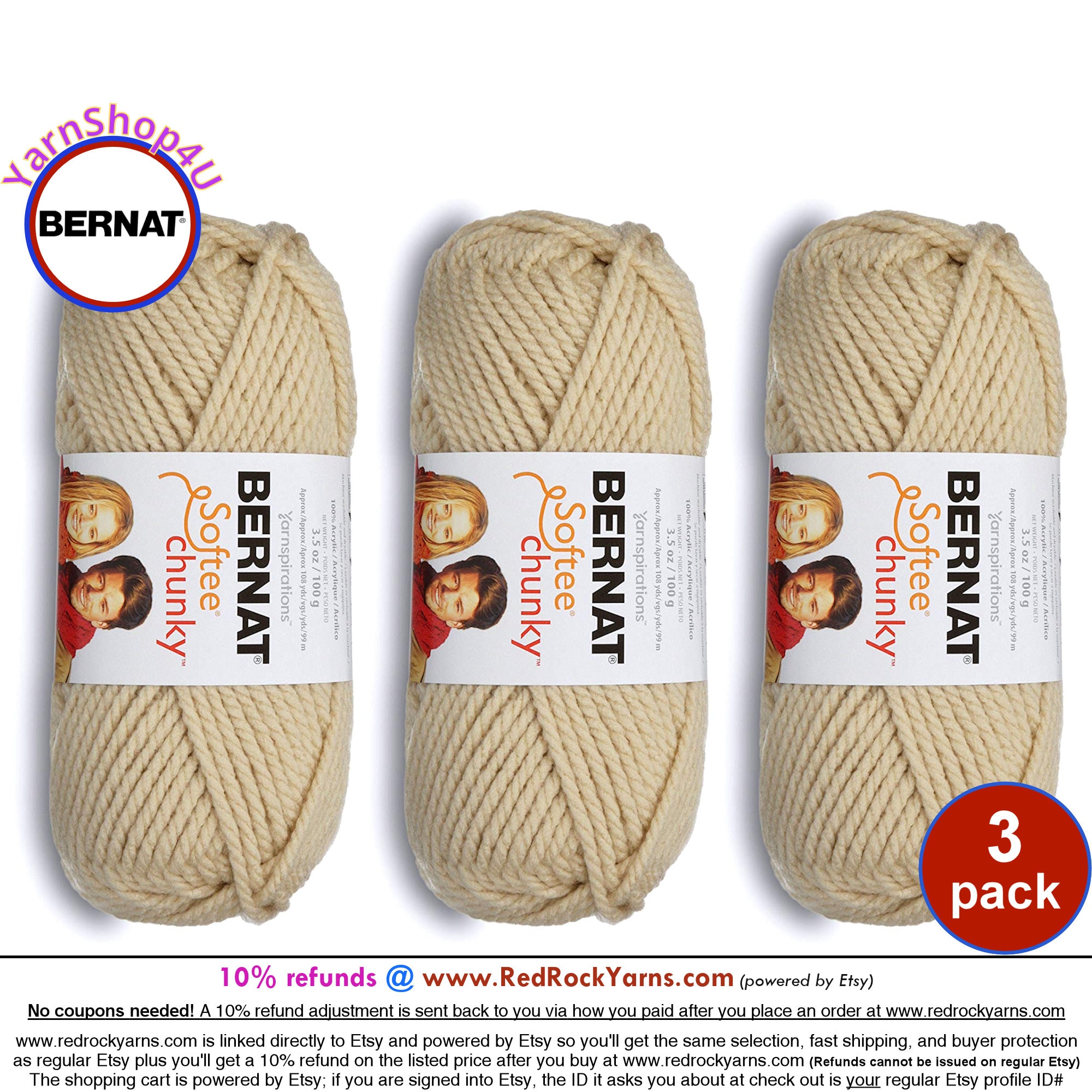 Bernat Bundle up Yarn, Small 4.9oz Size/267 Yds, 4 Worsted Weight