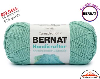 SKY - 14oz | 674yds Bernat Handicrafter Cotton yarn. 100% cotton Yarn. Great for dish cloths. Big Ball! Item 16202828005