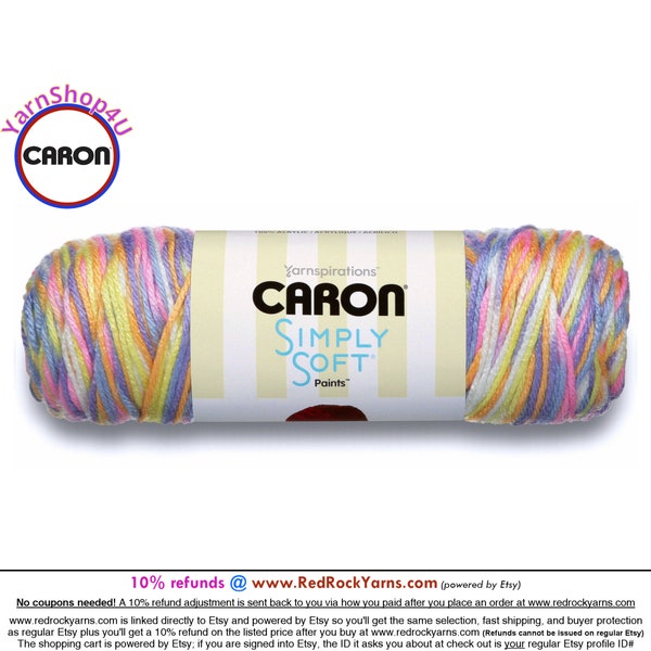 BABY BRIGHTS - Caron Simply Soft Paints. 5oz / 235yds (141g / 215m) 100% Acrylic yarn. Color #22015