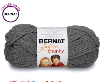 TRUE GRAY Bernat Softee Chunky Yarn Super Bulky Yarn. 3.5oz | 108yds | 100% Acrylic Yarn. Item 16112828044