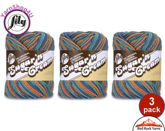 CAPRI OMBRE 3 Pack! 2oz | 95yds. Lily Sugar N Cream The Original 100% Cotton Yarn. 2 ounces / 95 yards ea. 3 skeins Bulk Buy!