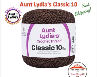 FUDGE BROWN - Aunt Lydia's Classic 10 Crochet Thread. 350yds. Item #154-0131