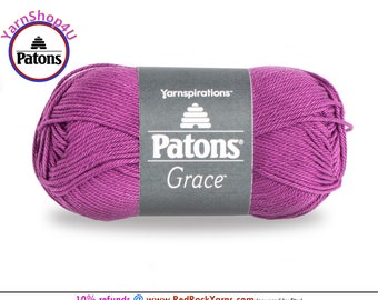 ORCHID Patons Grace yarn Light weight #3. 100% Mercerized Cotton, 1.75 oz | 136 yards (50 g | 125 m) Color #62307