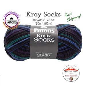MAGIC STRIPES - Patons Kroy Socks Yarn is 1.75oz | 166yds Super Fine Weight (1) Sock Yarn. A Blend of 75/25% Wool/Nylon (50g | 152m)