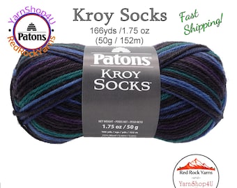 MAGIC STRIPES - Patons Kroy Socks Yarn is 1.75oz | 166yds Super Fine Weight (1) Sock Yarn. A Blend of 75/25% Wool/Nylon (50g | 152m)