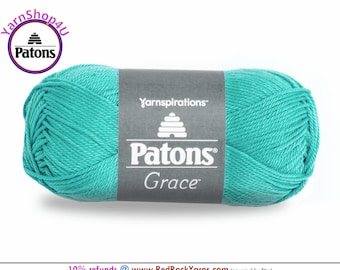 AQUIFER Patons Grace yarn Light weight #3. 100% Mercerized Cotton, 1.75 oz | 136 yards (50 g | 125 m) Item 24606262205