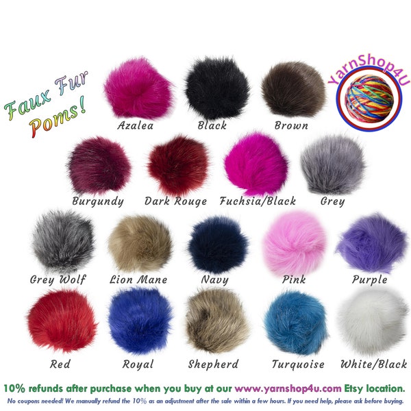 Fur Pom Pom Etsy