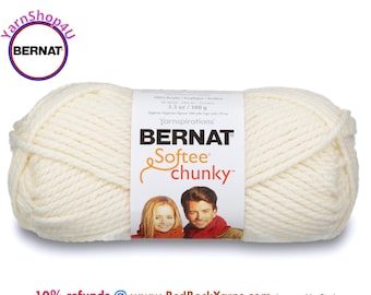NATURAL Bernat Softee Chunky Yarn Super Bulky Yarn. 3.5oz | 108yds | 100% Acrylic Yarn. Item 16112828008