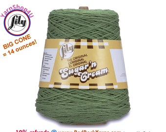 SAGE - 14oz | 674 yards Cone. Lily Sugar N Cream Cotton yarn. 100% cotton. Great for dishcloths and more!