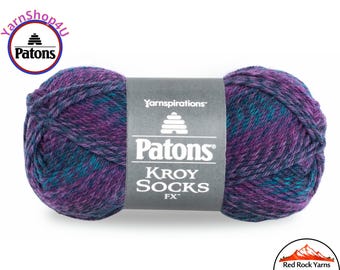CELESTIAL COLORS - Patons Kroy Socks FX Yarn is 1.75oz | 166yds Super Fine Weight (1) Sock Yarn. A Blend of 75/25% Wool/Nylon (50g | 152m)