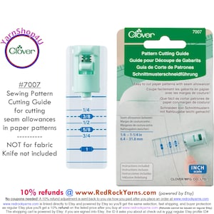 Clover Paper Pattern Cutting Guide - Use your own utility knife and this Guide to cut a seam allowance on a paper sewing pattern. #7007